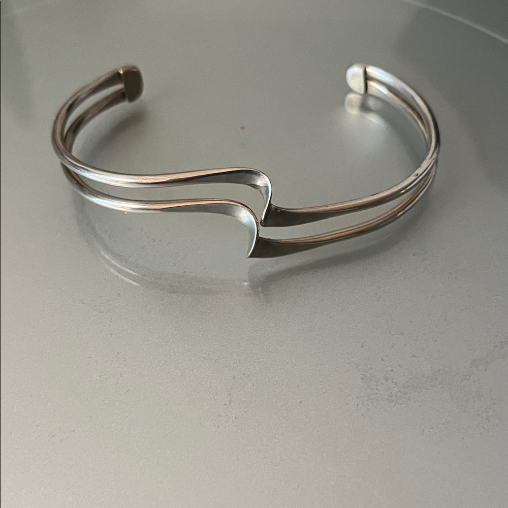 Sterling Silver Wave Cuff Bracelet